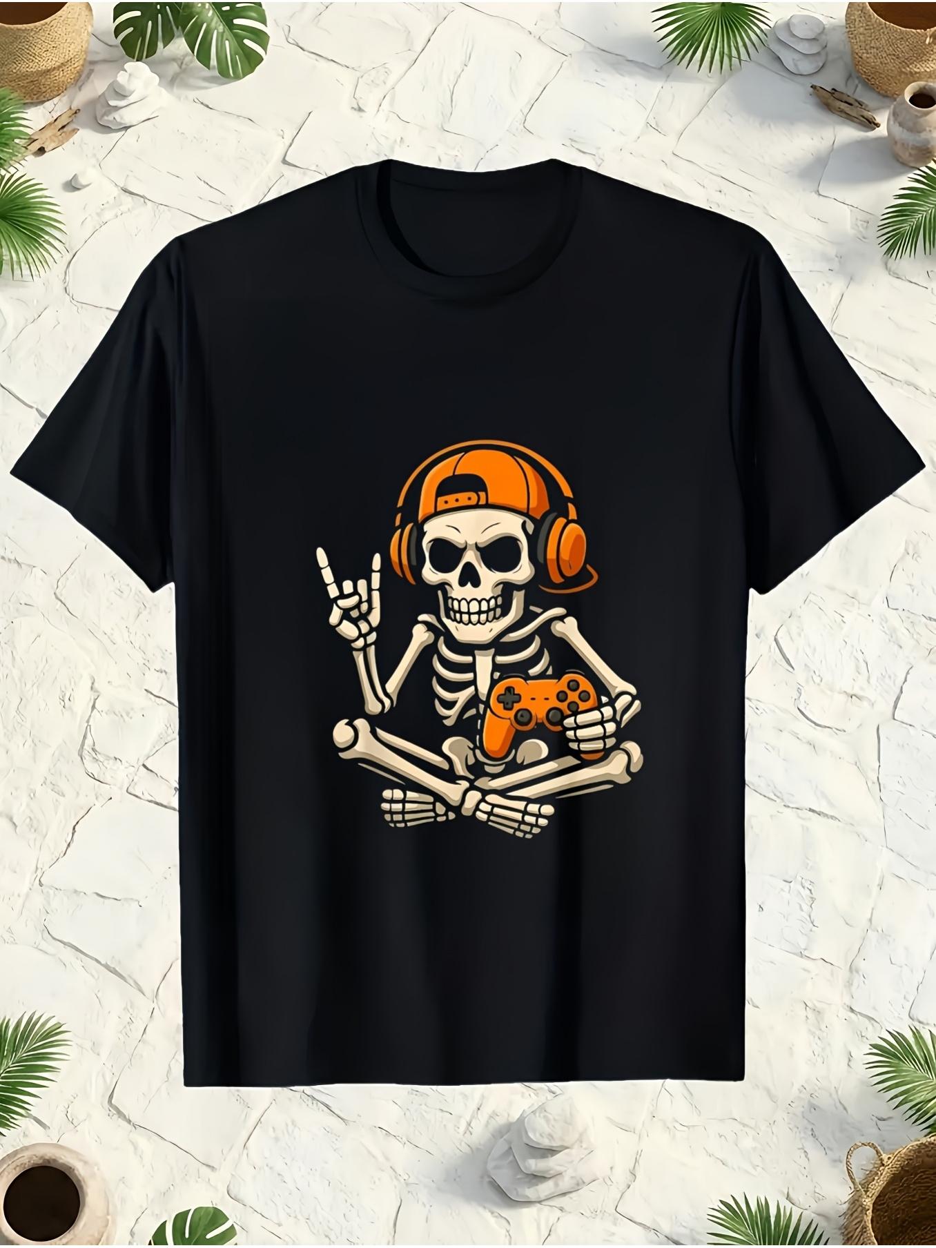 Retro Gaming Event - Men's Video Game Skull Print T-Shirt