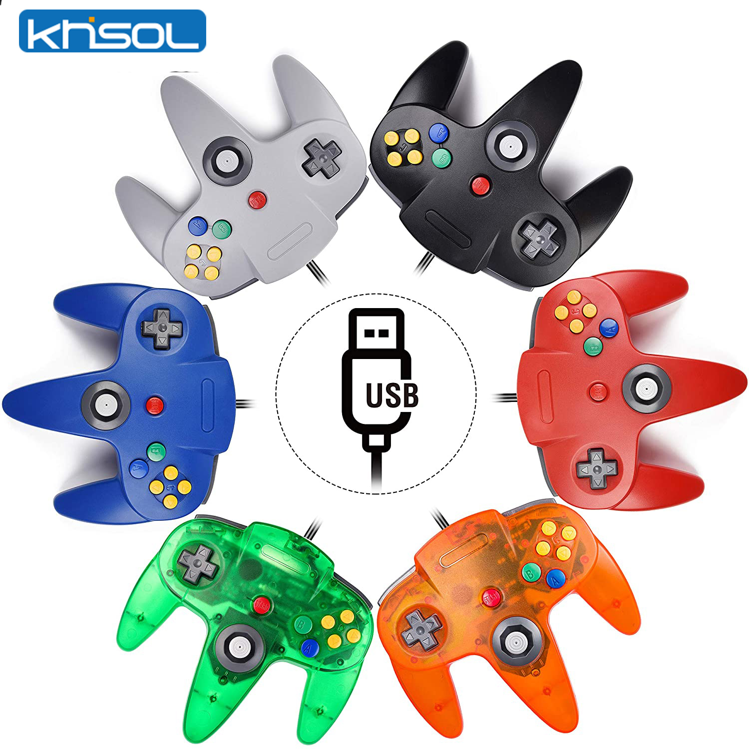 Retro Gaming Os - N64 Controller Classic USB Wired Remote