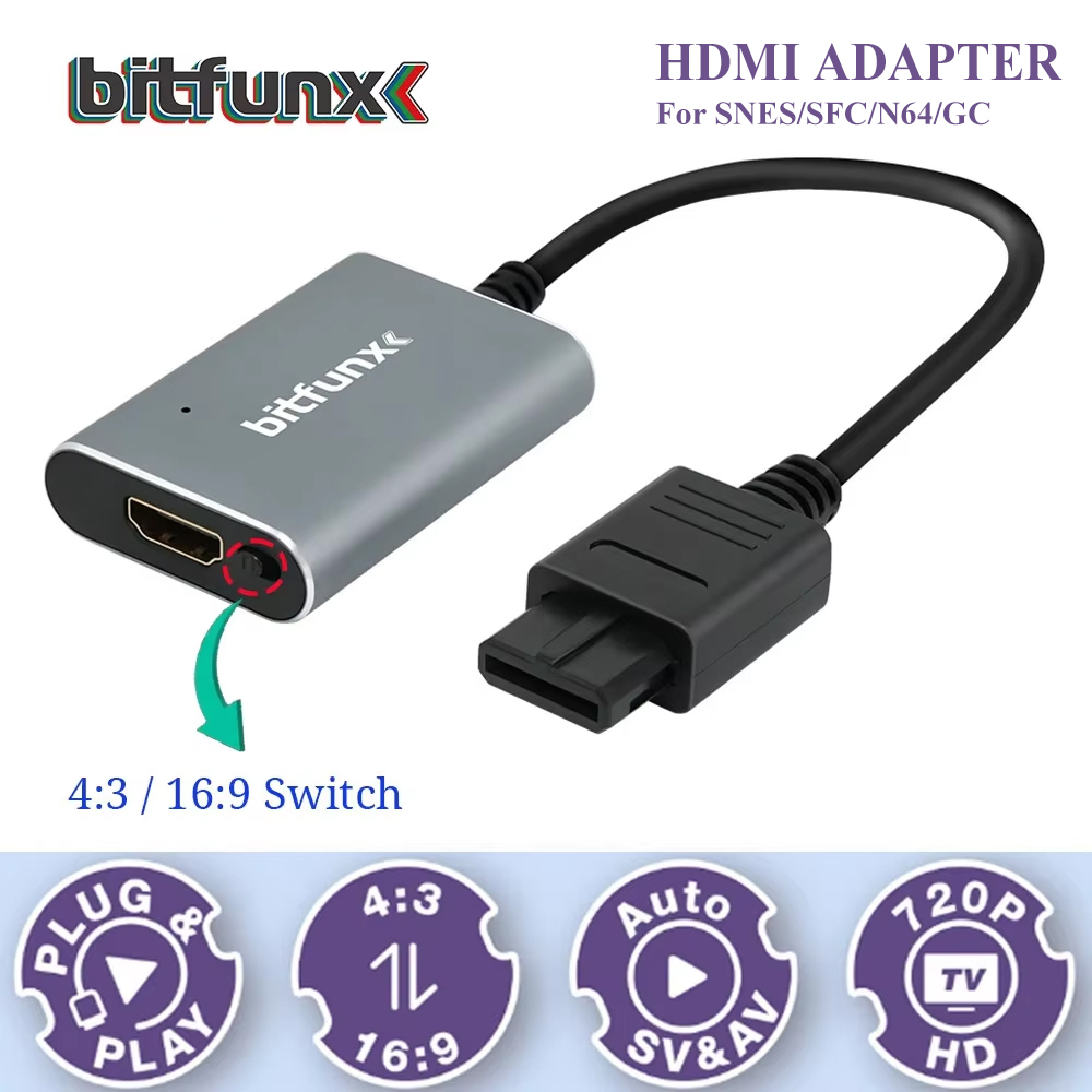 Bitfunx 720P Svideo / AV To HD - Retro Gaming Emulator 评论和价格
