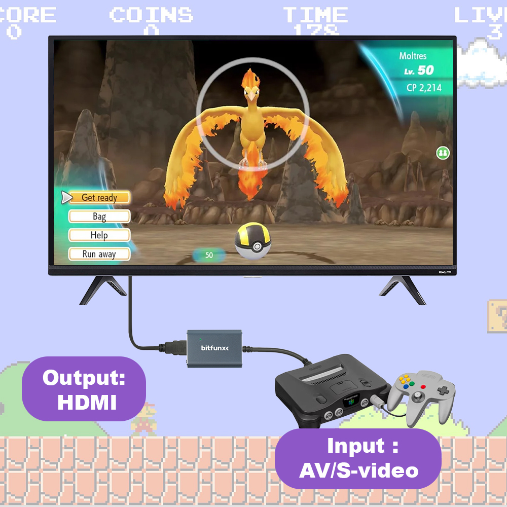 Bitfunx 720P Svideo / AV To HD - Retro Gaming Emulator 评论和价格
