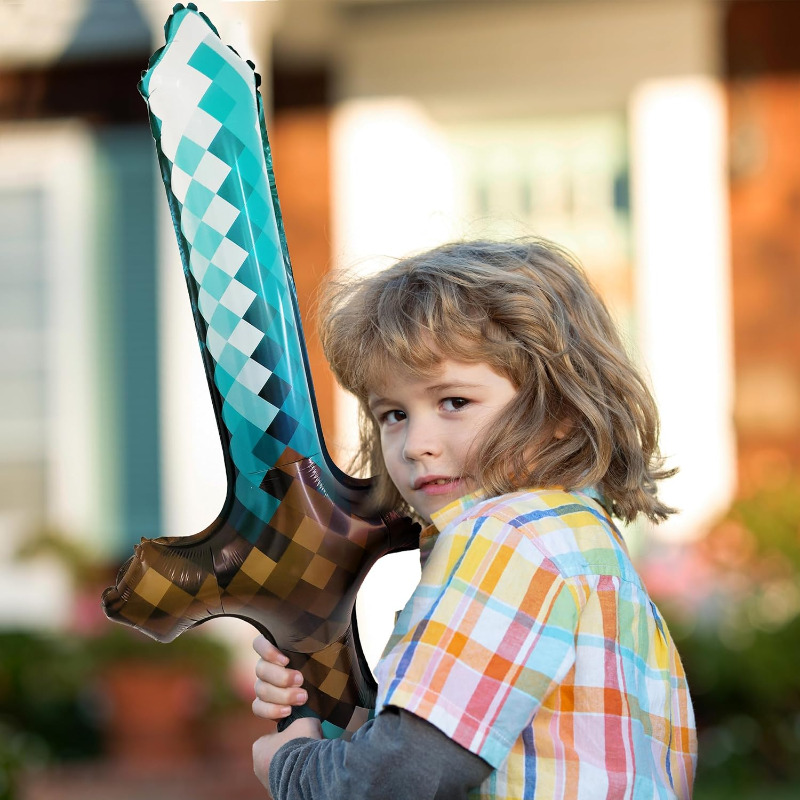 8Pcs Pixel Inflatable Sword My - Retro Gaming Event 评论和价格