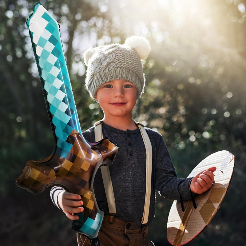 8Pcs Pixel Inflatable Sword My - Retro Gaming Event 评论和价格