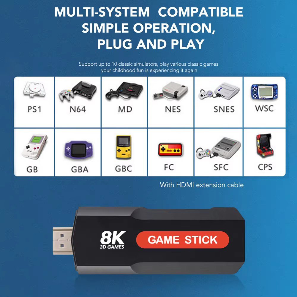 X2 Game Stick HD 4K 8K 3D Cons - Retro Gaming Os 评论和价格