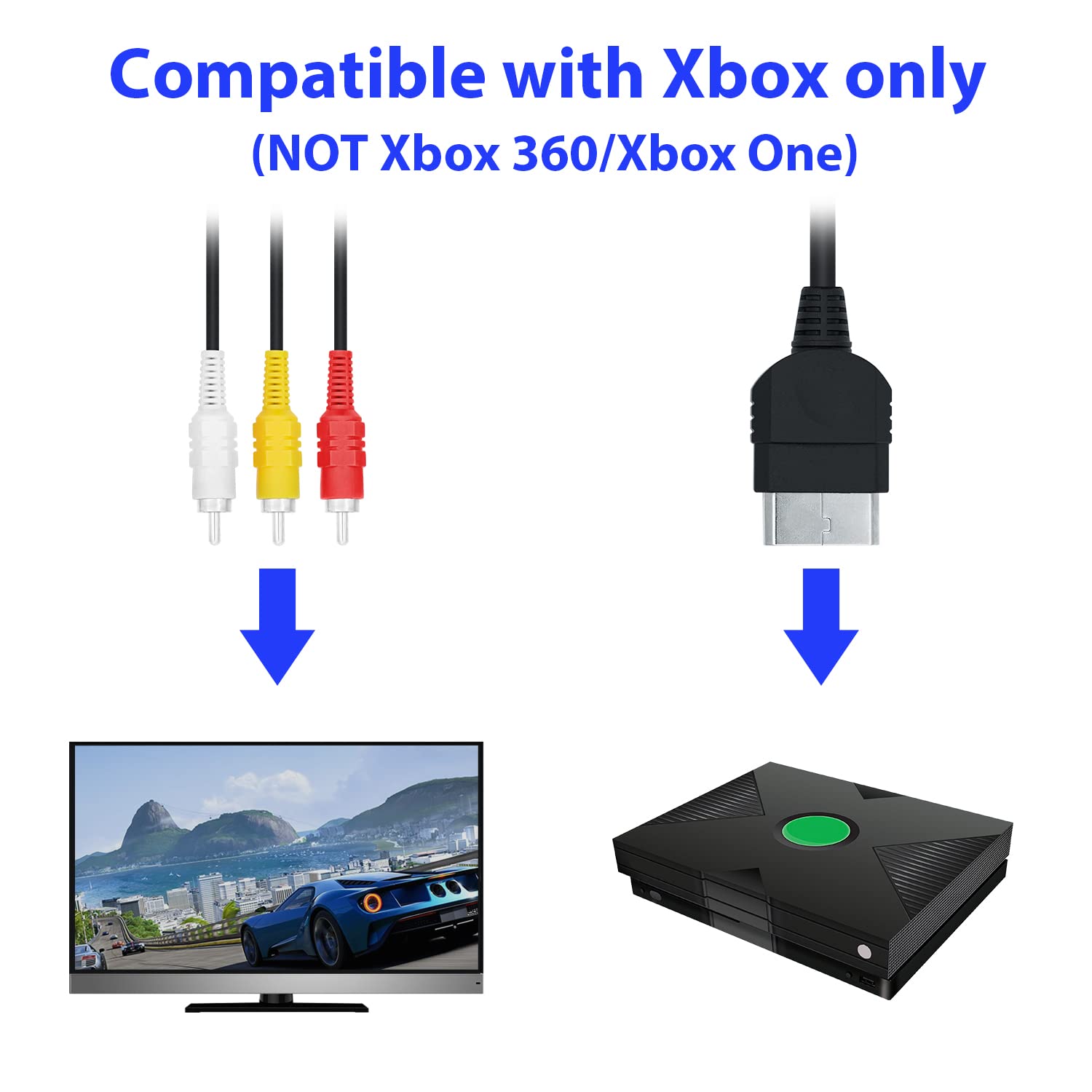 Xbox Original AV Cable Cord Co - Retro Gaming Xbox One 评论和价格